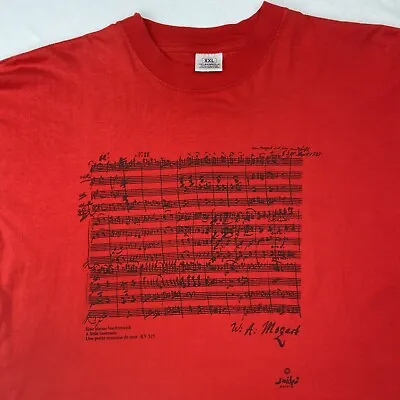 Mozart A Little Serenade T Shirt Mens XXL Red Smile Tourist Vacation Cotton • $9.23