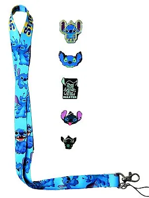 Stitch Lanyard And 5 Lilo & Stitch Themed Disney Trading Pins Set - Brand NEW • $12.95