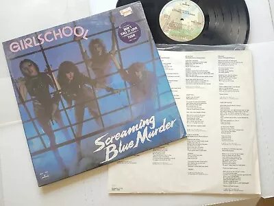 GIRLSCHOOL - Screaming Blue Murder 1982 HARD ROCK METAL In Shrink + Lyric Inner • $39.99