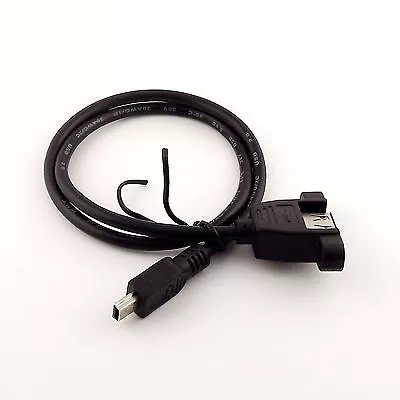 USB 2.0 A Female Socket Panel Mount To Mini USB 5 Pin B Male Data Adapter Cable • $2.49