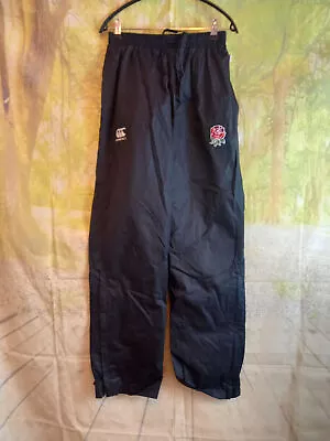 England Rugby Union Canterbury Black Polyester Trousers. UK Men's Size Small • £22