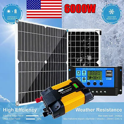 6000W Complete Solar Panel Kit Solar Power 100A For Marine Boat Off Grid System • £40.34