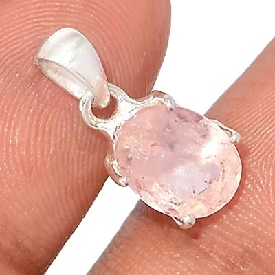 Faceted Natural Morganite - Madagascar 925 Silver Pendant XGB BP190245 • $14.99