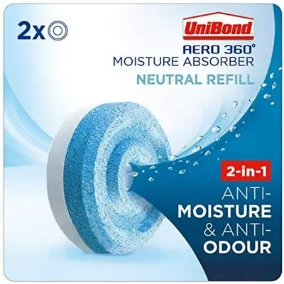 UniBond Aero 360 Moisture Absorber Neutral Refill Dehumidifier Tab Anti Mould • £12.79