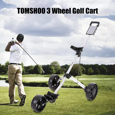 3 Wheels Golf Buggy Trolley Cart Push Pull Footbrake Foldable Golf Accessories • $149.98