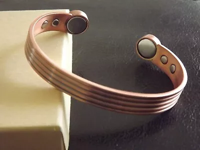 Pure Copper Magnetic Bracelet Arthritis Therapy Women Men Adjustable Size Cuff • $12.95