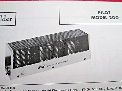 Pilot 200 Fm Multiplexer Multiplex Adapter Photofact • $7.50