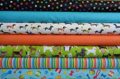 £5.40 • Buy Furry Friends DOG Cotton Fabric Makower FQ's, 1/2 Metre, Metre Sewing, Patchwork