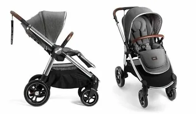 Mamas & Papas Ocarro Grey Twill Pram Travel System Maxi Cosi Car Seat And ISOFIX • £565.99