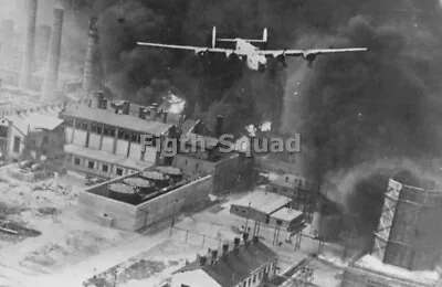 WW2 Picture Photo Romania 1943 B-24 Flying Over Burning Oil Refinery 5306 • $5.95
