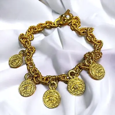 CELINE Necklace Rare Vintage Coin Chain Gold • $776.68