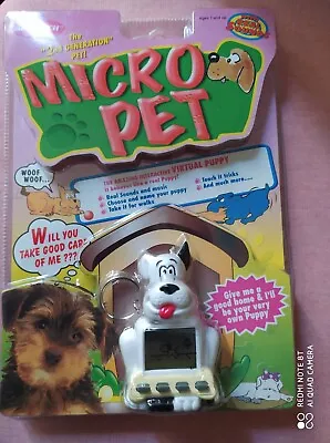 Micro Pet Puppy Dog  Virtual Pets Electronic  Bluebird Toys Tamagotchi 1997 NOC • $55