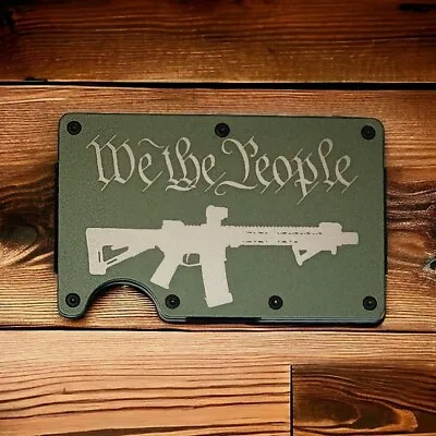 Custom Engraved USA   M4 We The People V2  Slim Wallet RFID Blocking Veteran • $25.99