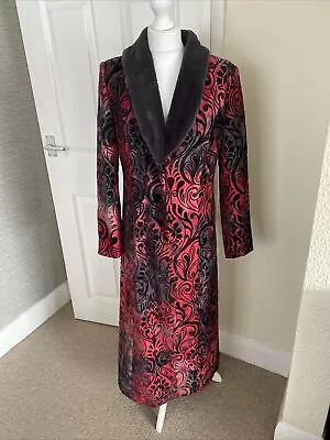 Bnwt Stunning Velvet Embellished Long Evening Coat Red/purples Joe Browns Size12 • £80