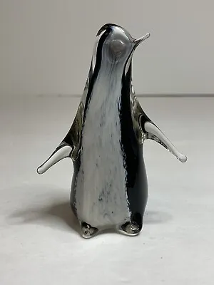Murano Style Hand-blown Art Glass Multi-colored Penguin Figurine/Sculpture • $45.97