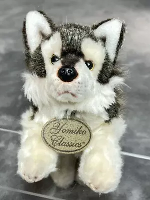 Russ Yomiko Classics Grey Wolf Dog Realistic Stuffed Plush Animal 12” Red Tag • $9.95