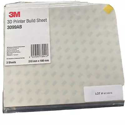 3M Brand - (3 PCS ) 3D PRINTER BUILD SHEET 3099AB 210mm X 180mm • $14.99