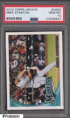 2010 Topps Update #US50 Mike Stanton Marlins RC Rookie PSA 10 GEM MINT • $6.50