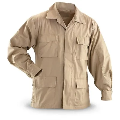 Mens Ripstop BDU Shirt Khaki Summer Shirt Heavy Duty Strong Outdoor Shirt • $19.99