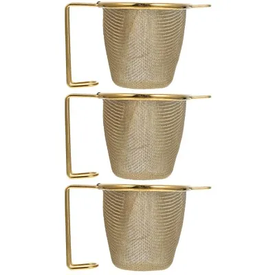  3 Pc Tea Cup Strainer Pots For Loose Strainers Metal Infuser Filter Maker • £15.78