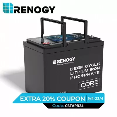 Renogy 12V 24V 48V 100Ah Core Series Lithium Battery Deep Cycle Battery Marine • $499.99