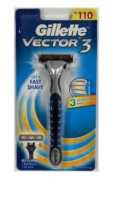 Gillette Vector3 Razor Handle - Holds Sensor Sensor Excel & Sensor3 Blades • $6.99