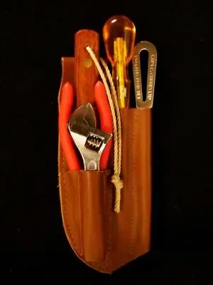 Captain Currey Deluxe 5-Pc Rigging Knife Marlinspike Tool Kit W/ Leather Sheath • $92.88