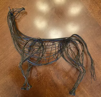 Post Modern Horse Wire Sculpture Brown Bronze Color Wire 16  X 16  Saratoga • $100