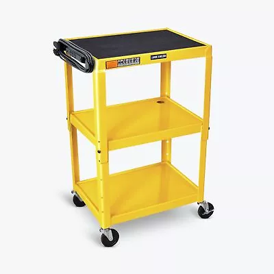 Luxor Adjustable-Height Steel AV Cart - Three Shelves • $212.56