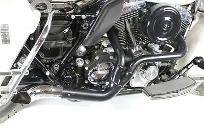Harley Exhaust Header Set FLH Black 2 Into 1 Lake Style 07-16 V-Twin 29-0044 CW • $359.99