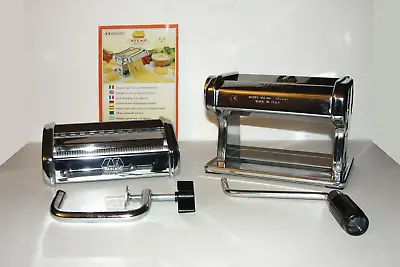 Marcato Atlas 150 Wellness Pasta Maker Crank & Table Clamp Chrome Made In Italy • $39.99