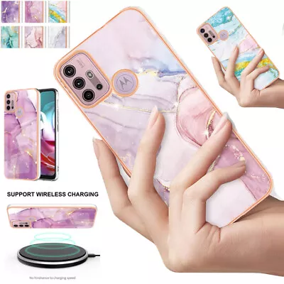 Marble Texture TPU Phone Cover Case For Motorola Moto G60 Screen Protector • $11.69