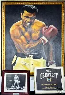 *muhammad Ali*- Autographed Oil Painting & Fossil Watch • $60000