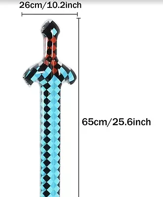 1pc Minecraft Inflatable Diamond Sword Toy Stage Sword Prop Kids Games • $10.92