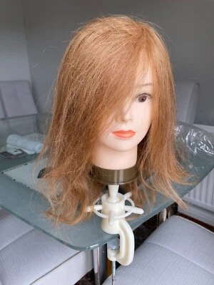 £2 • Buy Hairdresser Training Head.  Auburn Synthetic 12/14” Hair. + Table Clamp