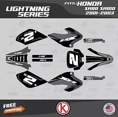 Graphics Kit For HONDA XR80 XR100 (2001-2003) Lightning Series - Smoke • $59.99