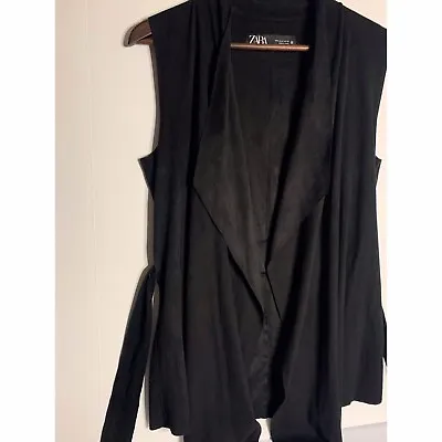 Zara Women’s Self Belted Vest  Black Size Small  • $29