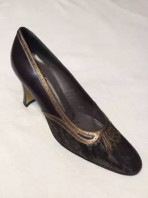 MARGARET JERROLD Womens Brown/Gold Heel Pump #3042 ~ Size 9N • $34