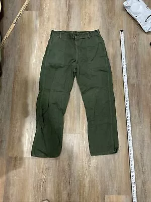 Vintage OG 107 Military Pants 35x30 Green Utility Trousers Vietnam 70s US Army • $59.99