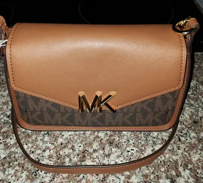 Michael Kors Sylvia Small Flap Crossbody Brown Luggage Bag Nwt $ 258.00 • $79.99