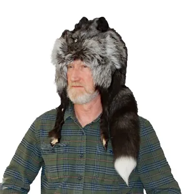 Glacier Wear Silver Fox Fur Mountain Man Hat - Hts1680 • $269.95