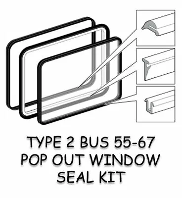 Vw Type 2 Bus 1955-1967 Side Pop Out Window Seal Kit Kombi Microbus Deluxe • $45