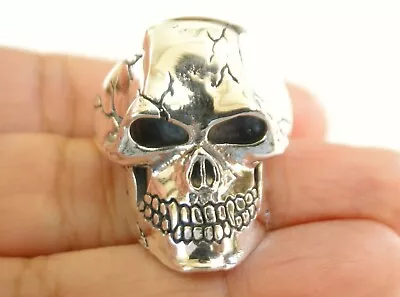 Men's Skull Rock Biker Gothic Jewelry 925 Sterling Silver Ring Size 8 9 10 11 12 • $129