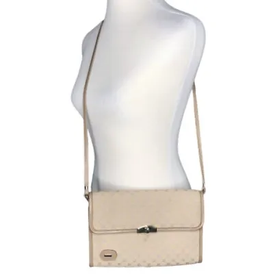 Pierre Cardin Crossbody Shoulder Bag Purse Logo Monogram Beige Signature Vtg 80s • $17.99