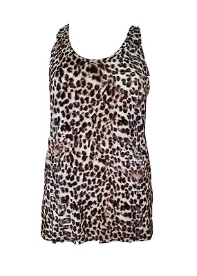 Majestic Paris Neiman Marcus Animal Print Jersey Knit Cami Tank Top Size 3 EUC • $29.81