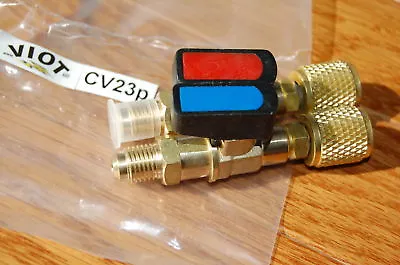 SAE R410a Manifold-Port Flow Control Adapter Hand Valves 1/4 X5/16 FFL HVAC Tool • $29.97