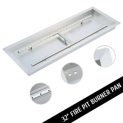 32  Drop In Fire Pit Pan Natural Gas Burner Propane 130000 BTU Stainless Outdoor • $37.63