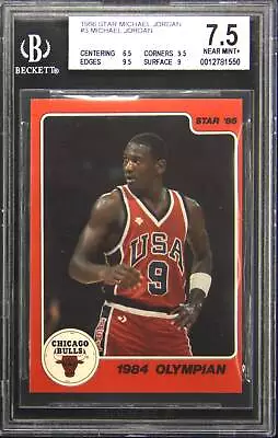 1986 Star Michael Jordan #3 1984 Olympian Rookie Rc Bulls Hof Bgs 7.5 Nm+ • $112.50