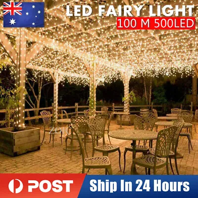 100M 500LED String Lights Warm White Christmas Fairy Wedding Garden Waterproof • $32.98