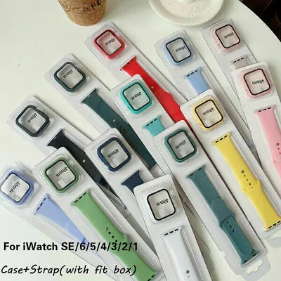 $13.99 • Buy For Apple Watch 8 7 6 5 4 3 2 1 SE Ultra 41/45/42/44mm Silicone Band Strap Case